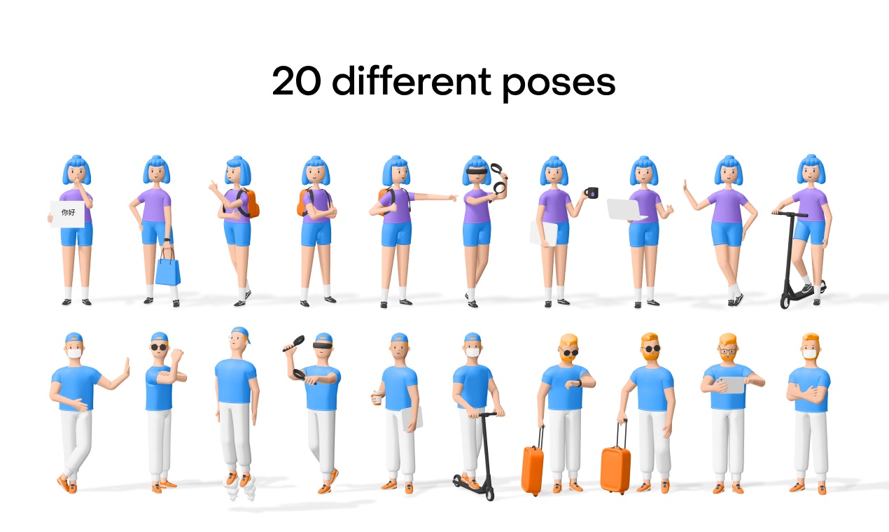 Humans - Big pack of 3D characters for your next project | Product Hunt