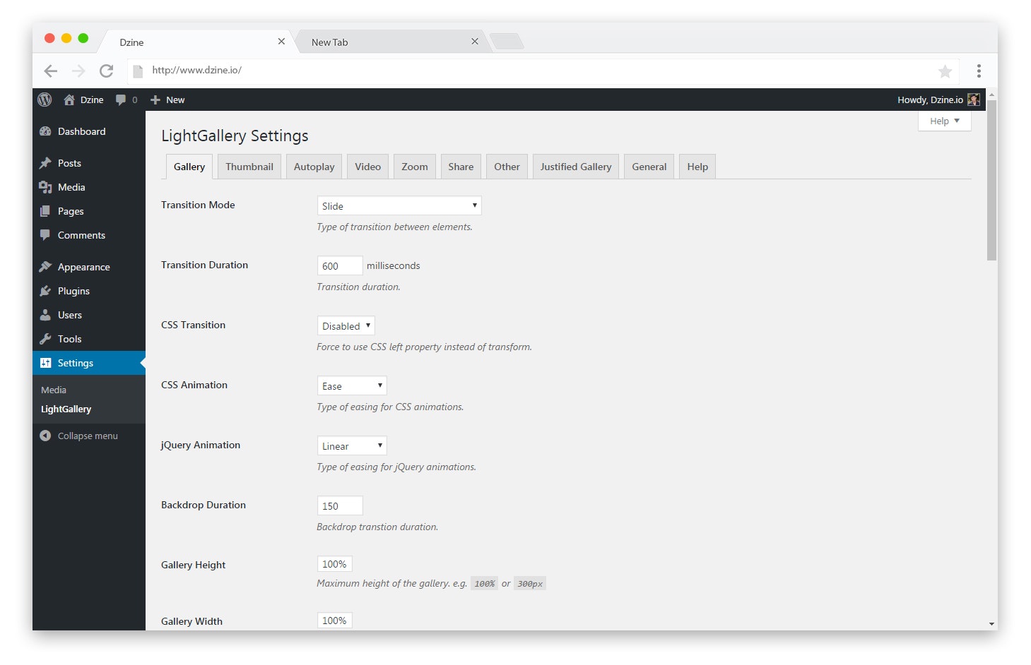 lightGallery WP gallery image