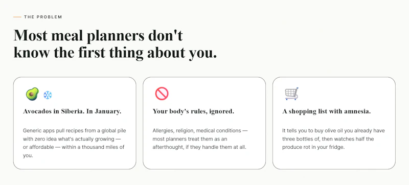Meal plans that know where you live screenshot 1