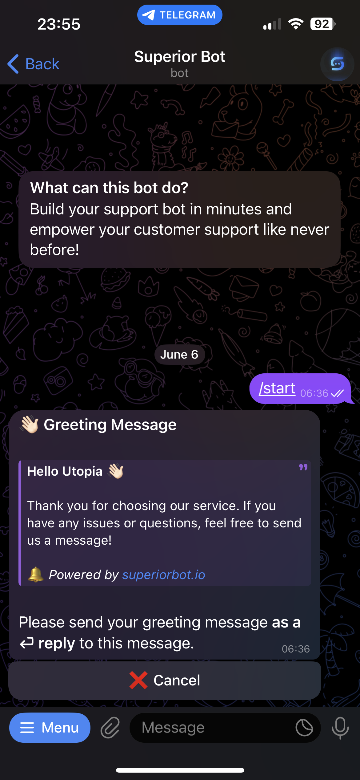 Superior Bot - Op telegram gebaseerde Bot voor klantenondersteuning media 3