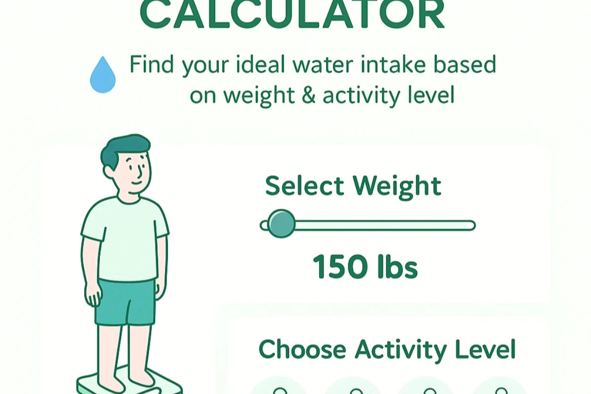 Daily hydration calculator - Main product screenshot demonstrating key features and user interface