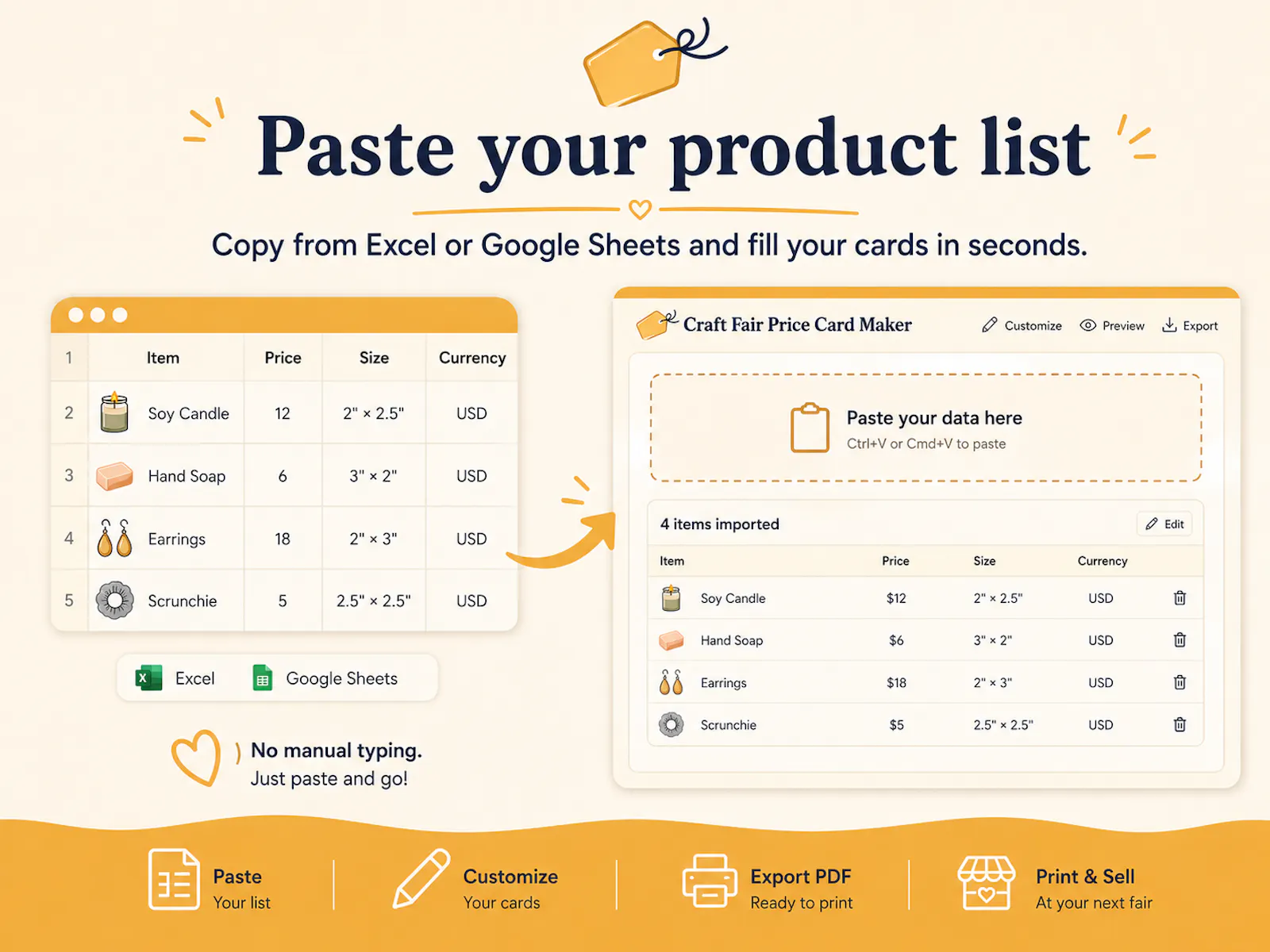 Craft Fair Price Card Maker screenshot 1