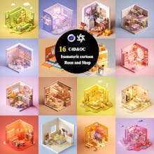 c4d and octane isometric project files gallery image