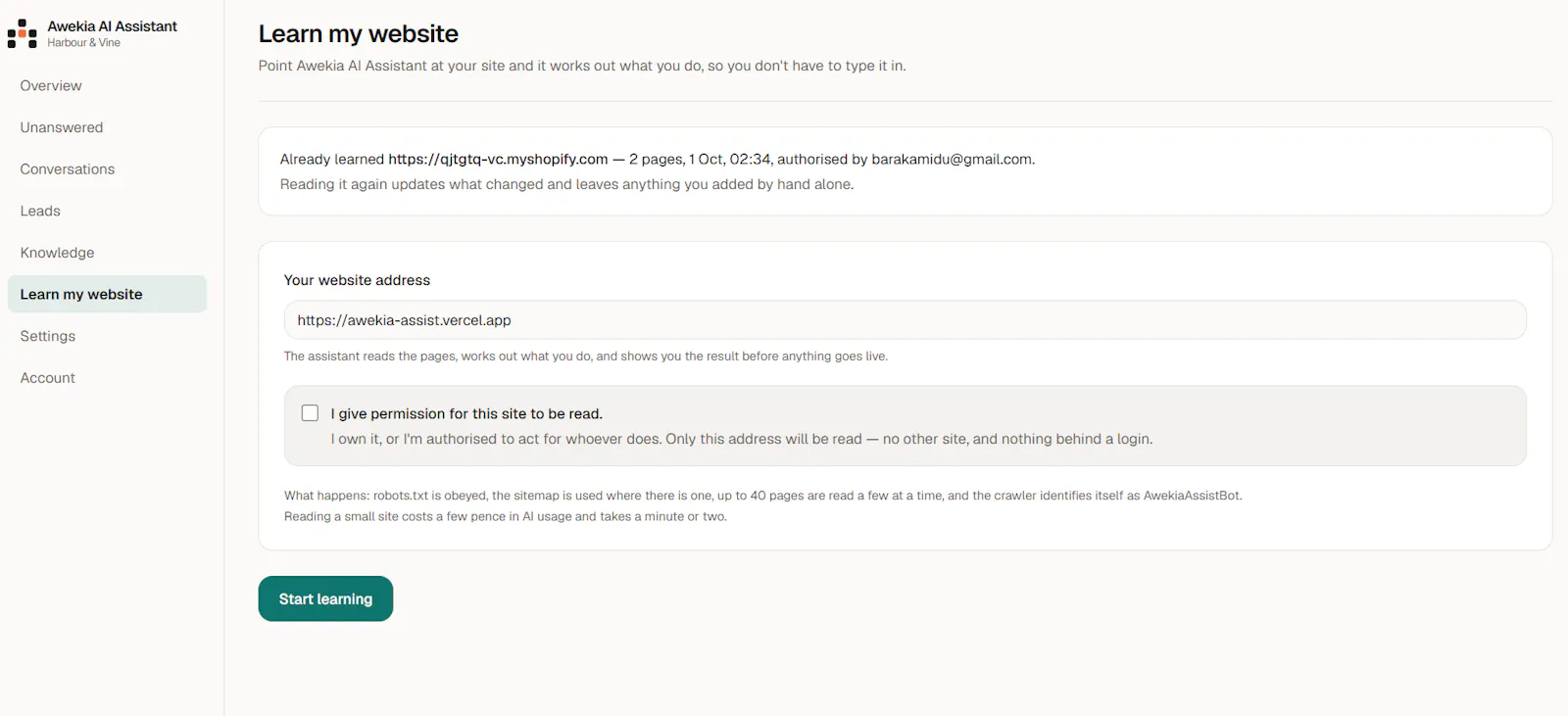 Keep visitors with Awekia AI Assistant  screenshot 2