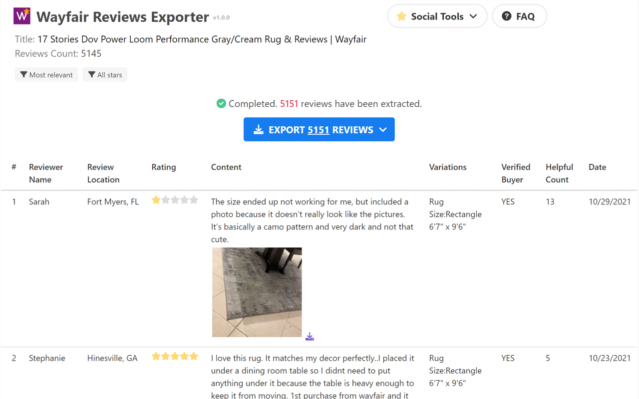 Wayfair Reviews Exporter |이미지 미디어 3