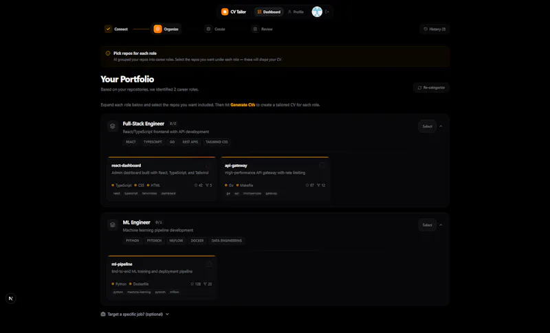 CV Tailor screenshot 2