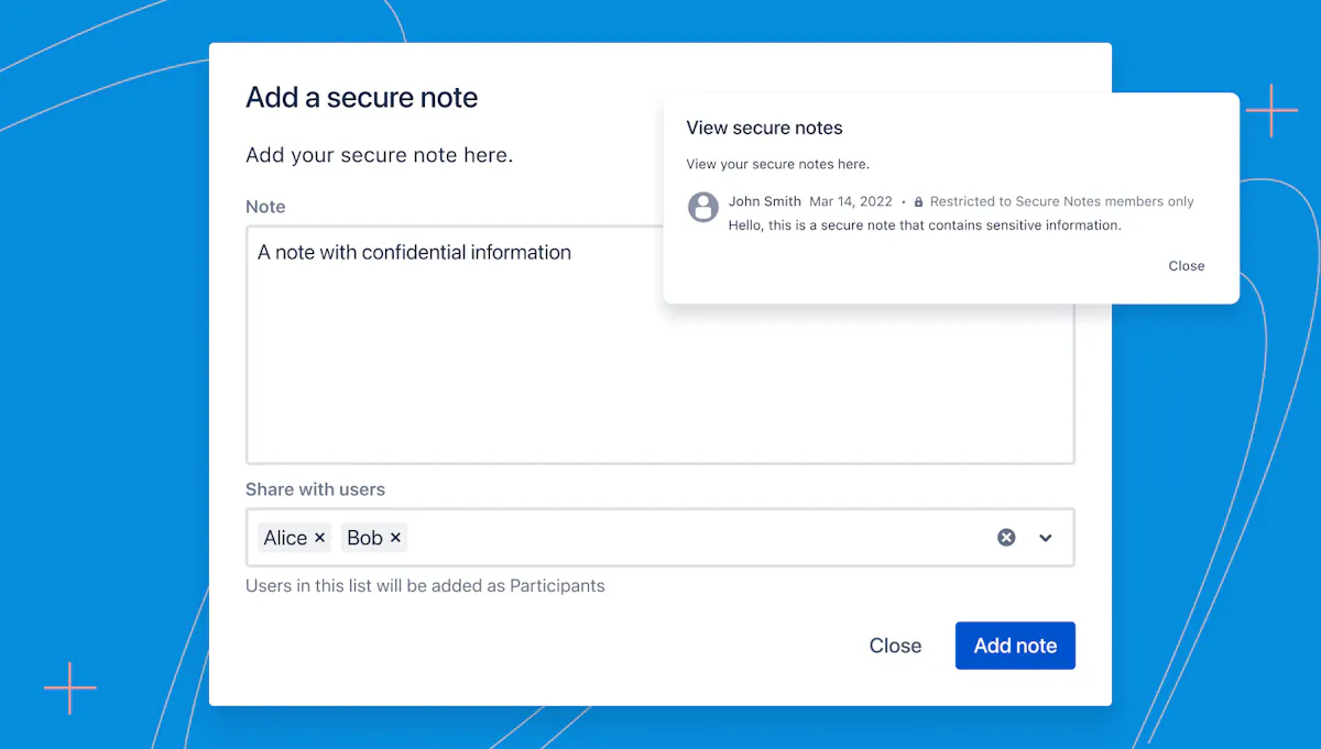 Secure and Encrypted Notes for JSM