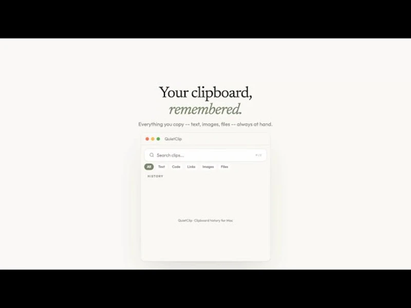 QuietClip screenshot 1 (video preview)