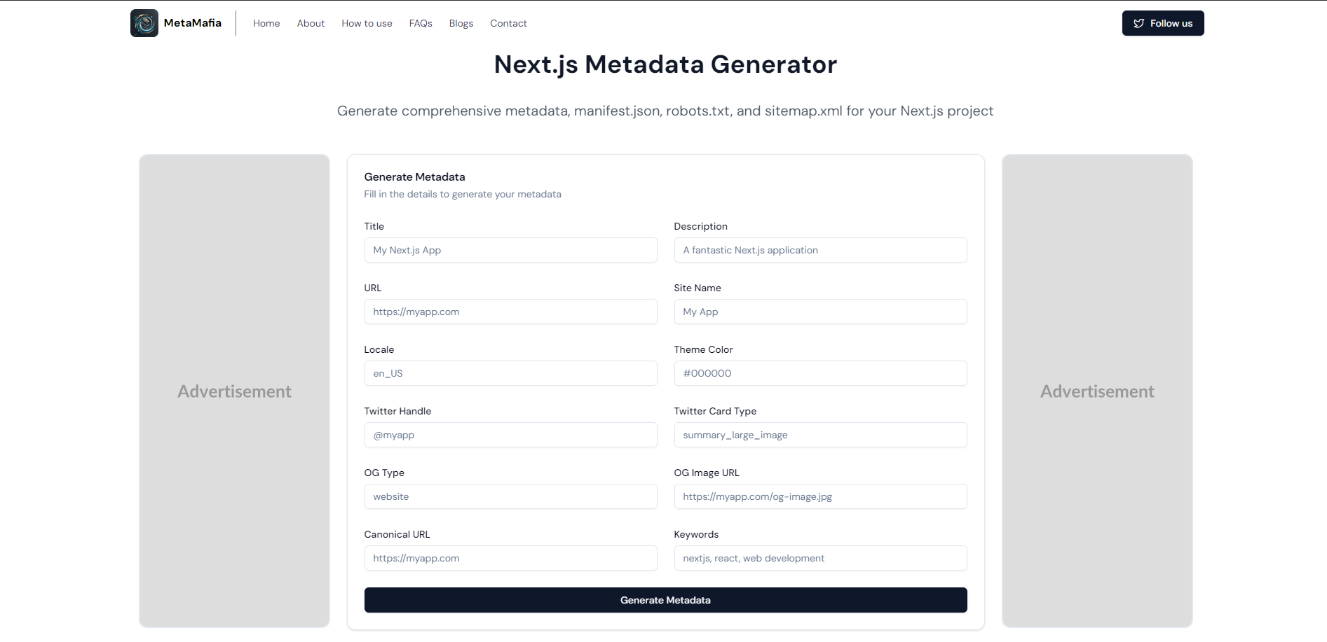 وسائط Meta Mafia - بيانات تعريف تحسين محركات البحث (SEO) لموقع Next.js 2