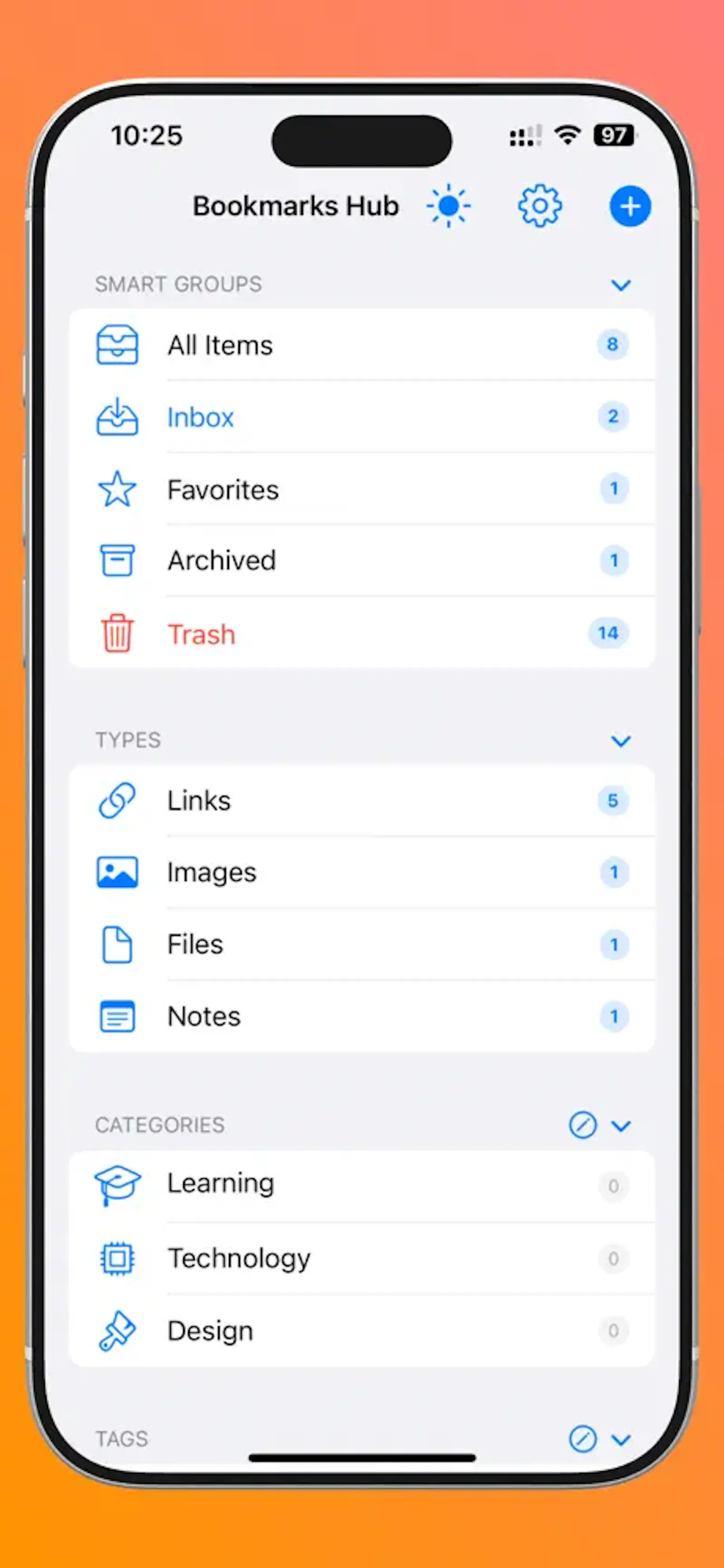 Bookmarks Hub  screenshot 1