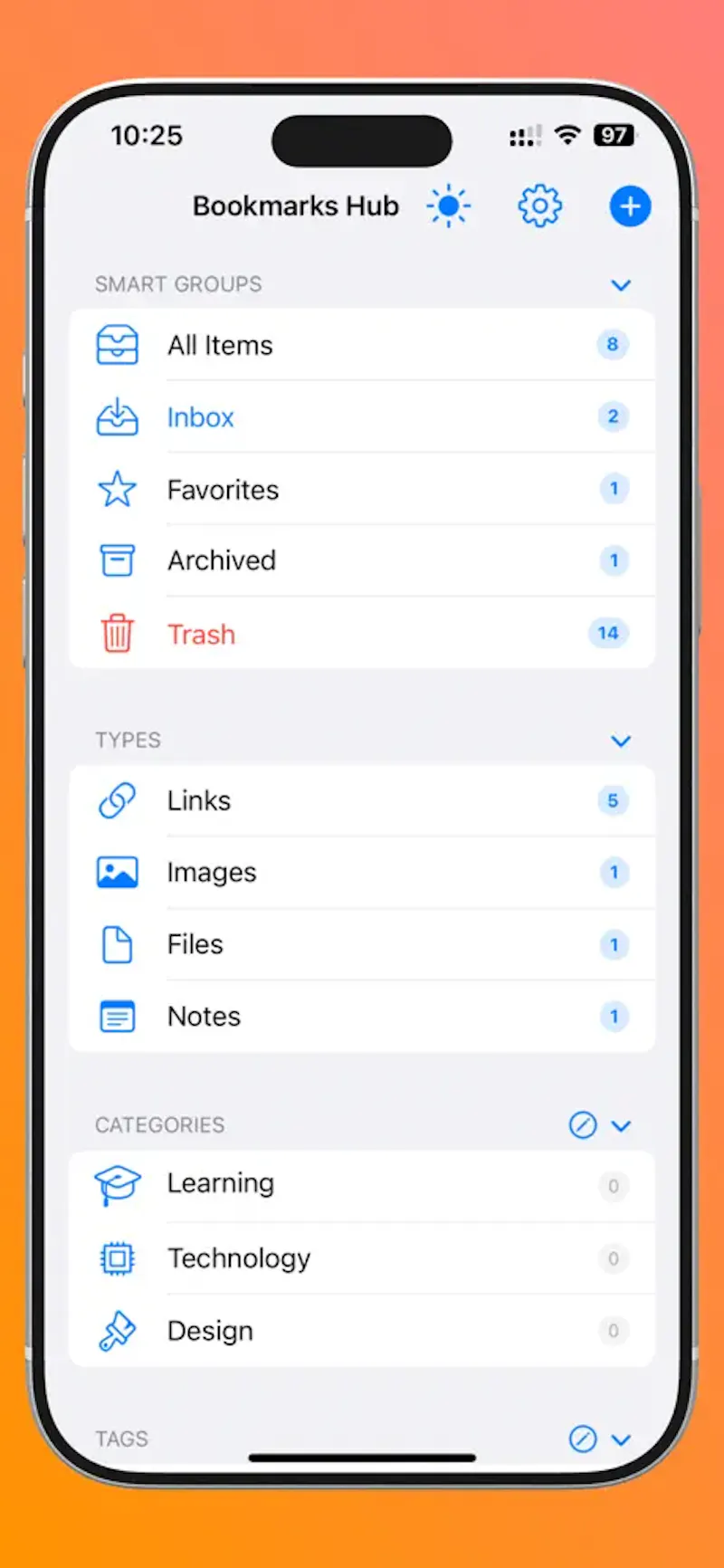 Bookmarks Hub  screenshot 1