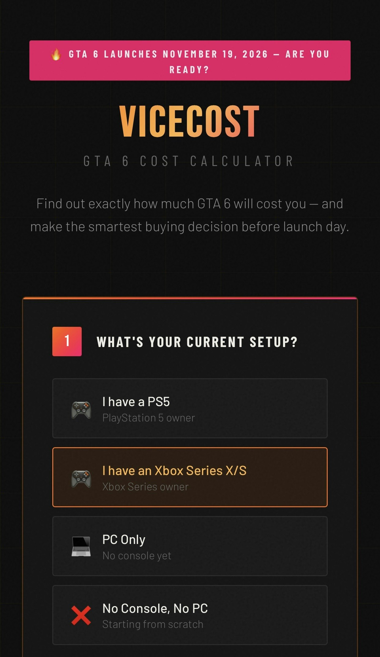 ViceCost — GTA 6 Cost Calculator gallery image