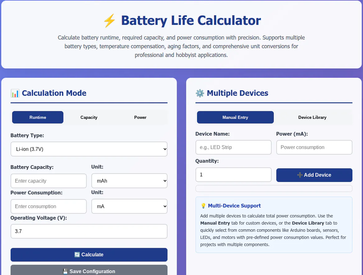 Battery Life Calculator gallery image