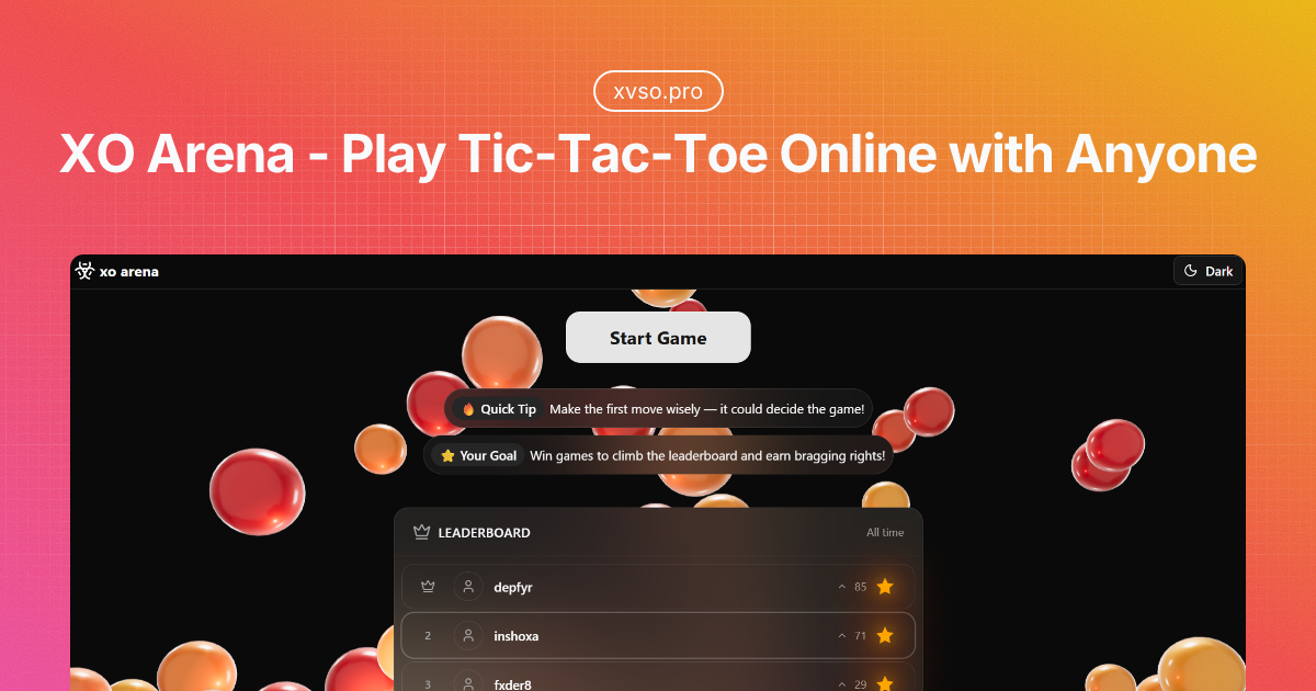 XO Arena - Main product screenshot demonstrating key features and user interface