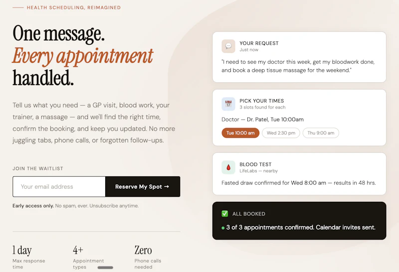 Health Scheduling, Reimagined screenshot 1