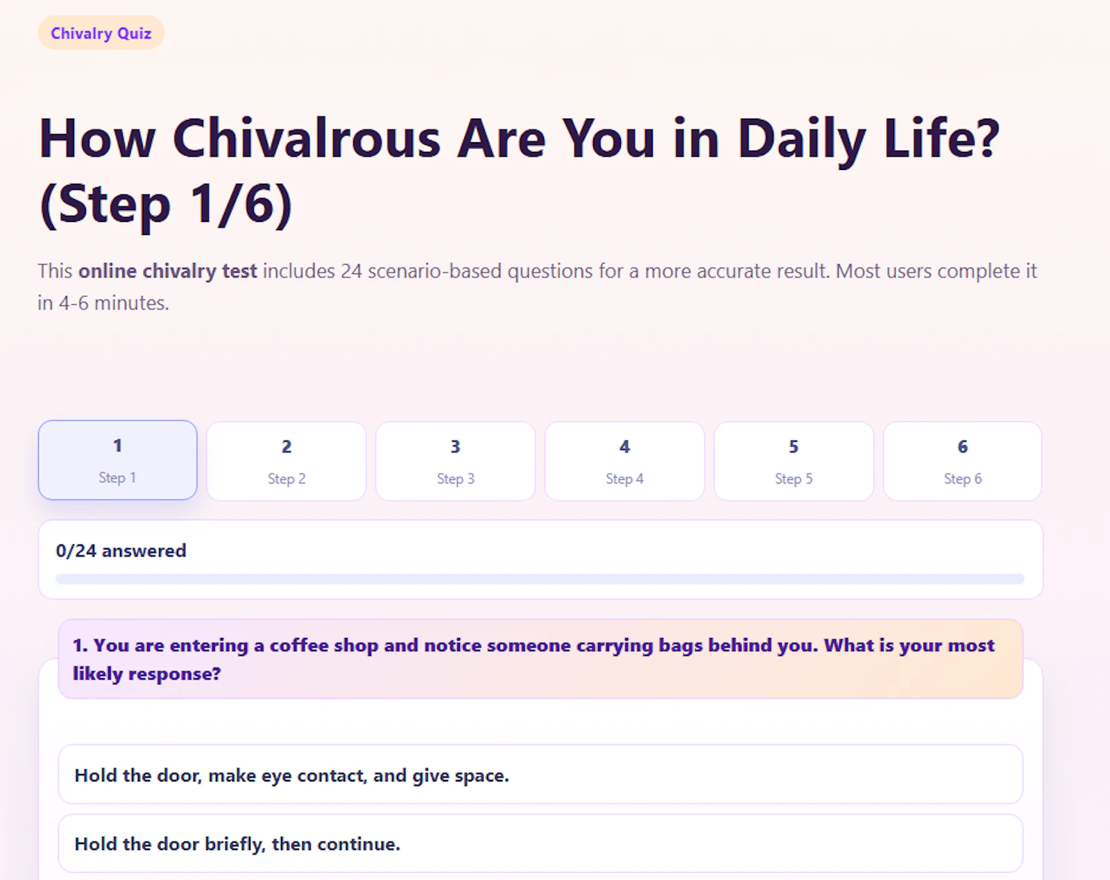 ChivalryTests: Are You a Modern Knight? screenshot 4