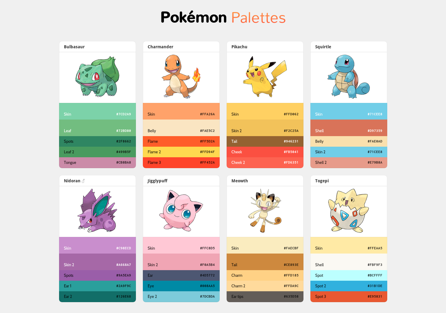 Pokemon Palettes