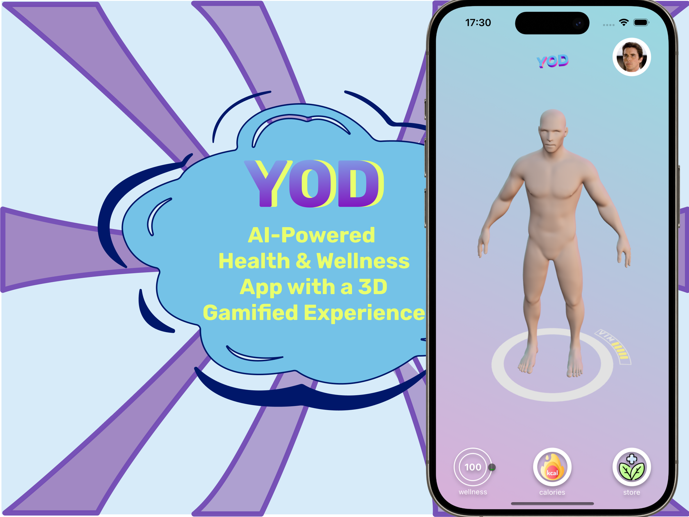 Yod - AI-aangedreven Health & Wellness-app met gamified 3D-ervaring media 1