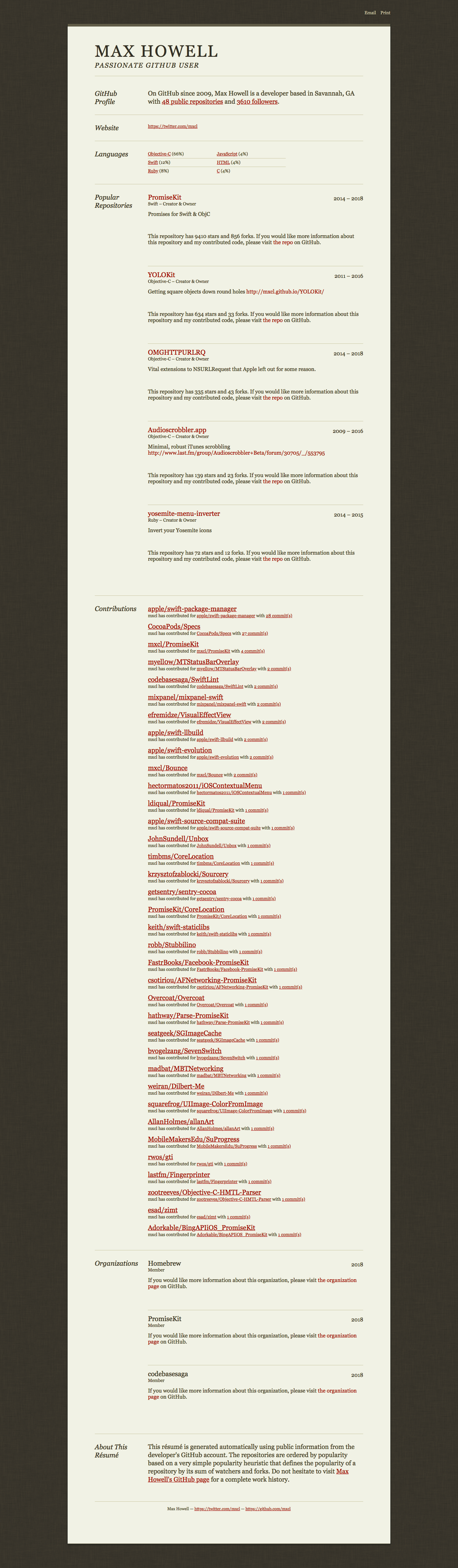 GitHub Resume gallery image