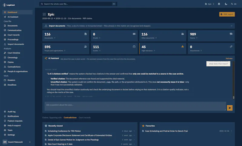 Legalnaut: AI Litigation & Case Analysis screenshot 4