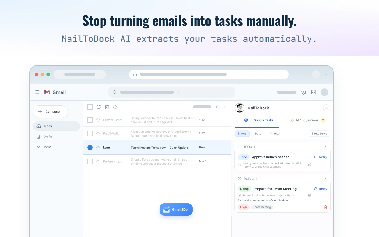 MailToDock screenshot 2
