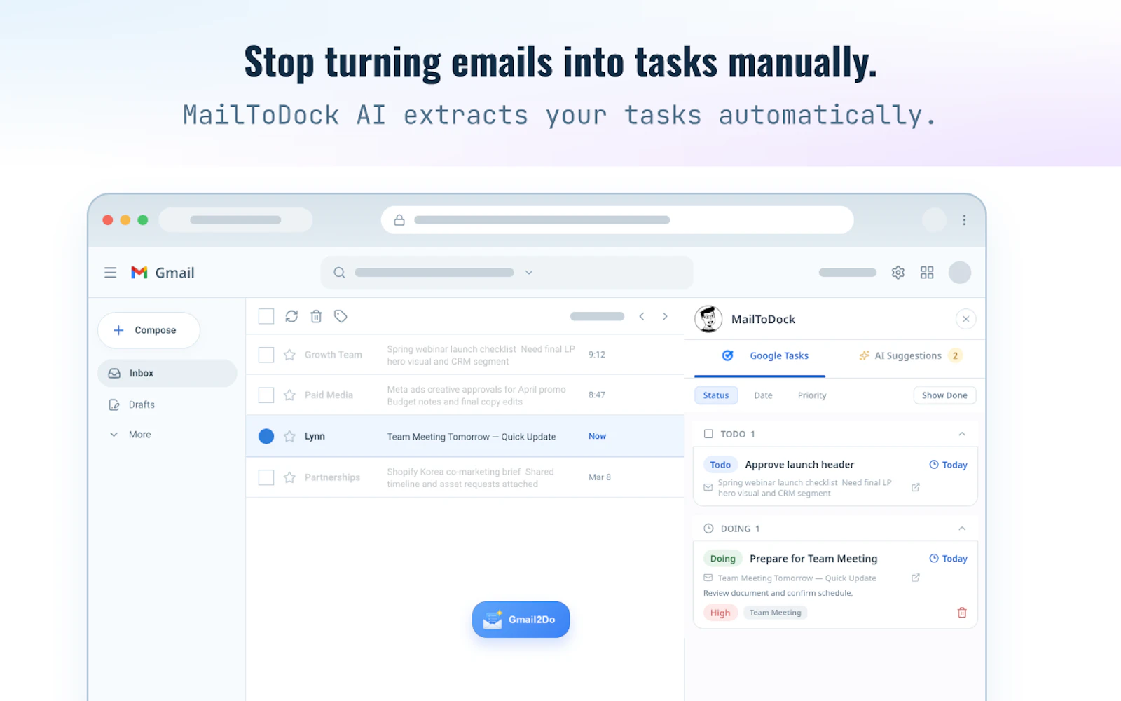 MailToDock screenshot 2