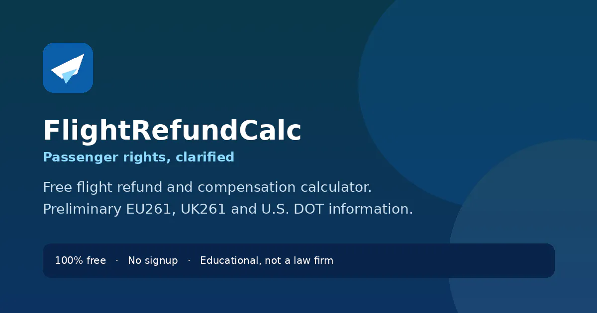 FlightRefundCalc screenshot