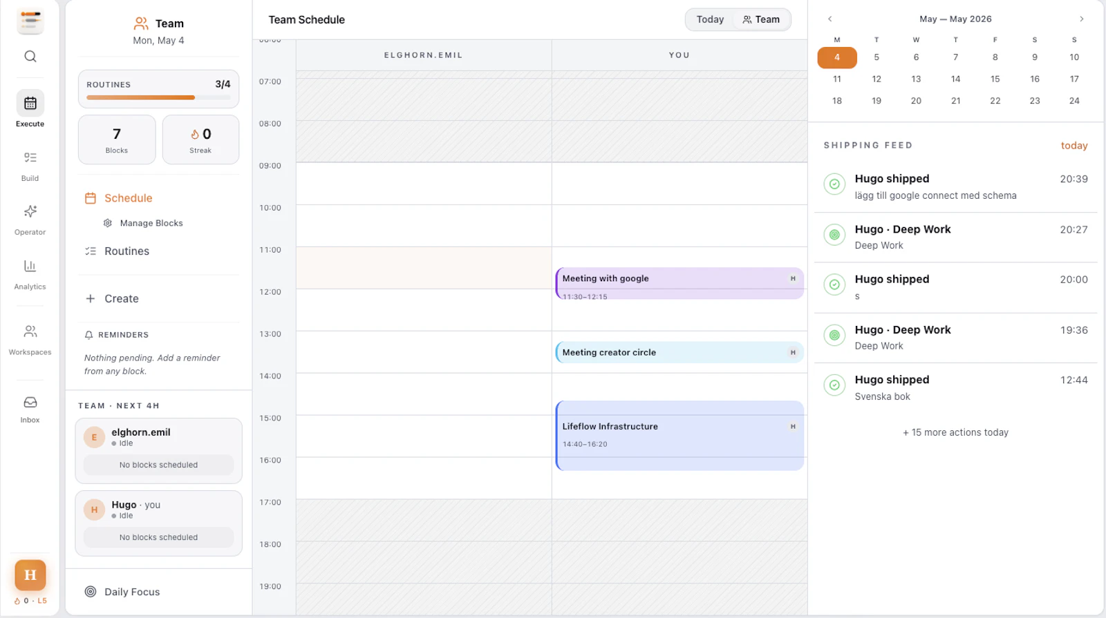 LifeFlow Execution OS screenshot 2