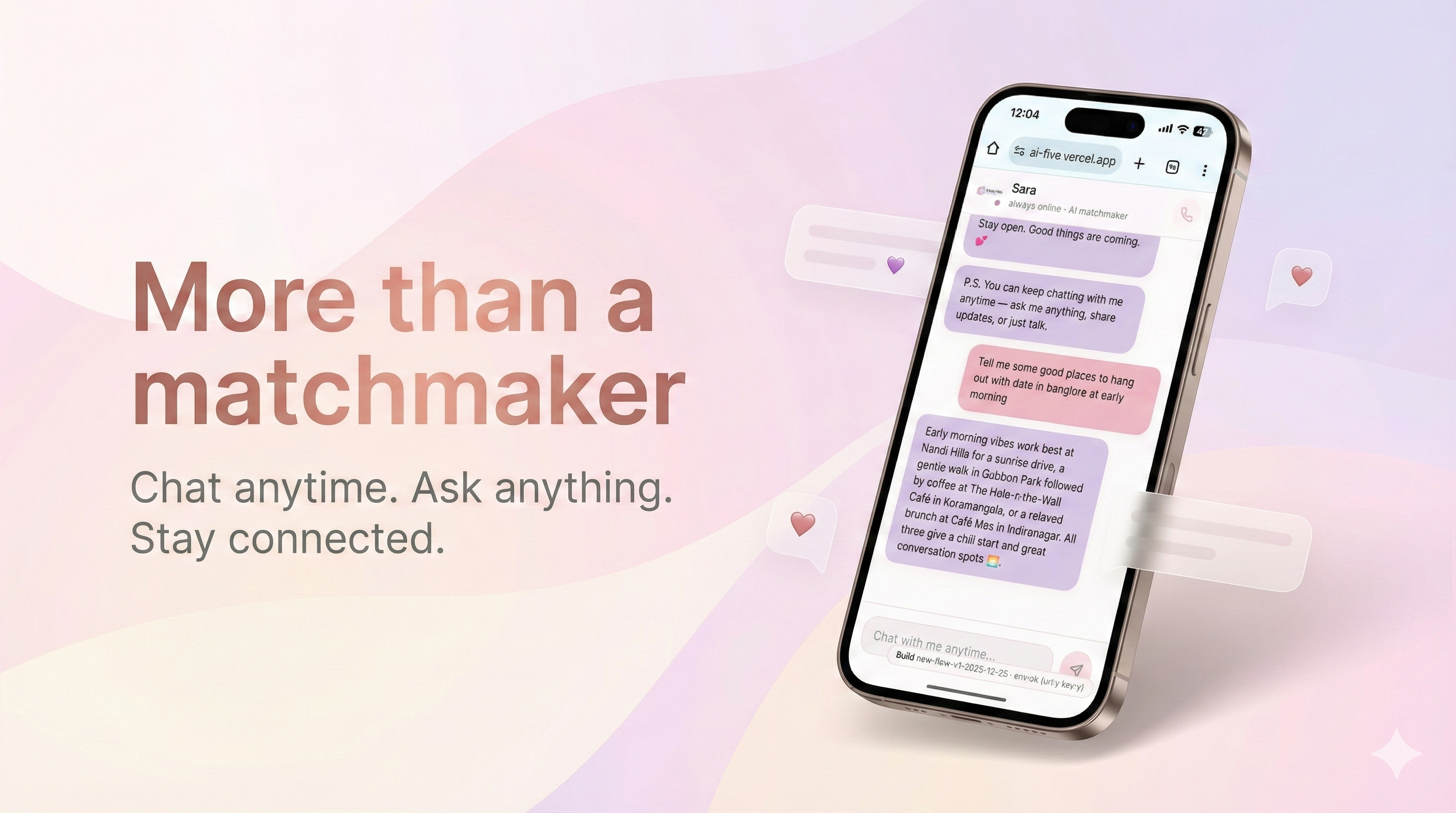 MatchMe AI, dating app for hustlers - Screenshot 4 showing product features and functionality