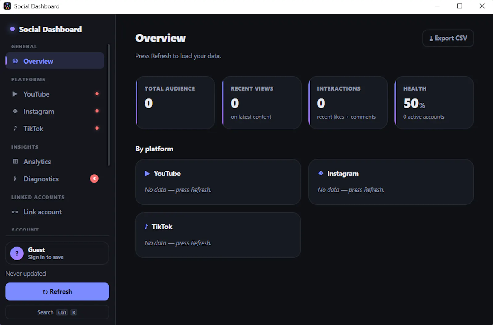 Social Dashboard screenshot 1