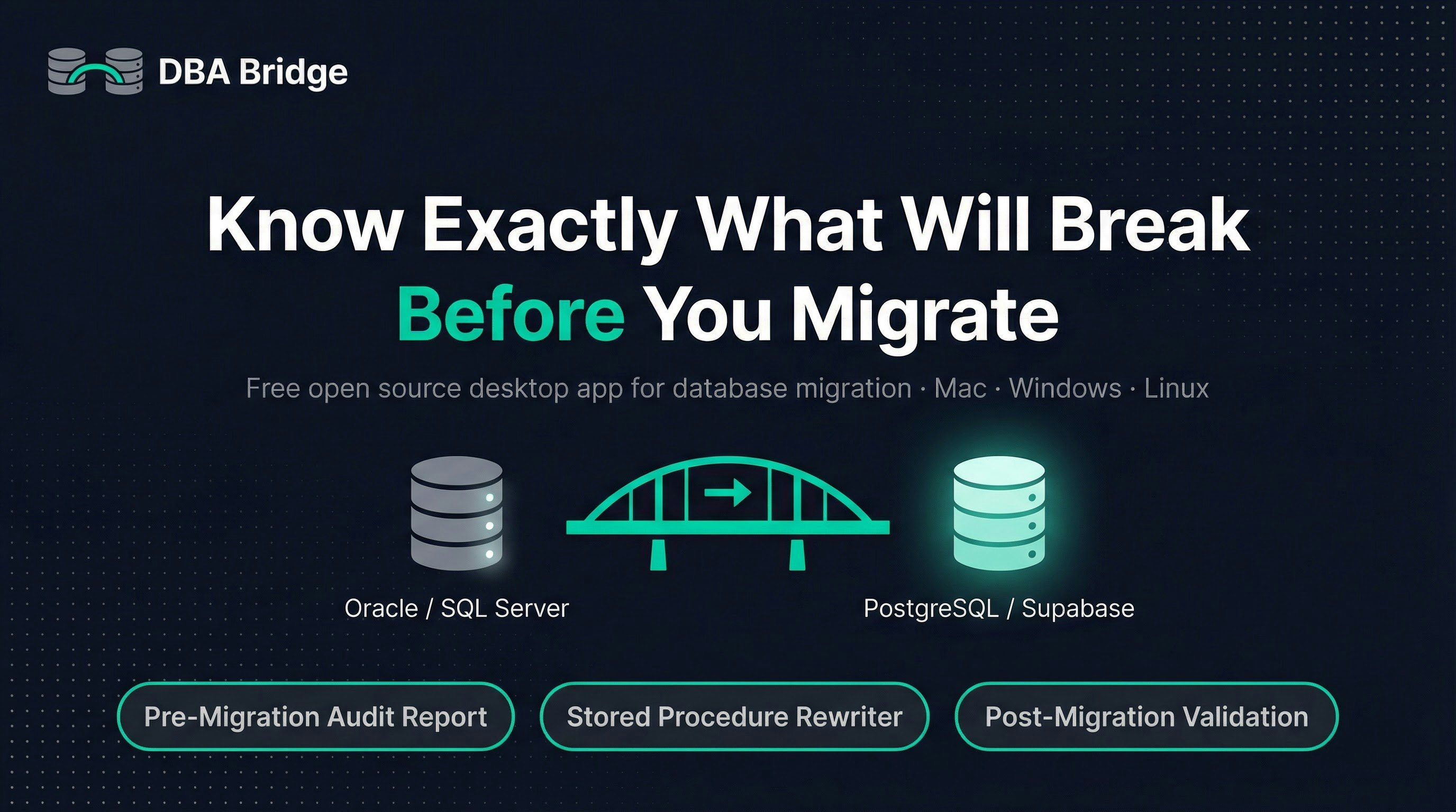 DBABridge - Main product screenshot demonstrating key features and user interface