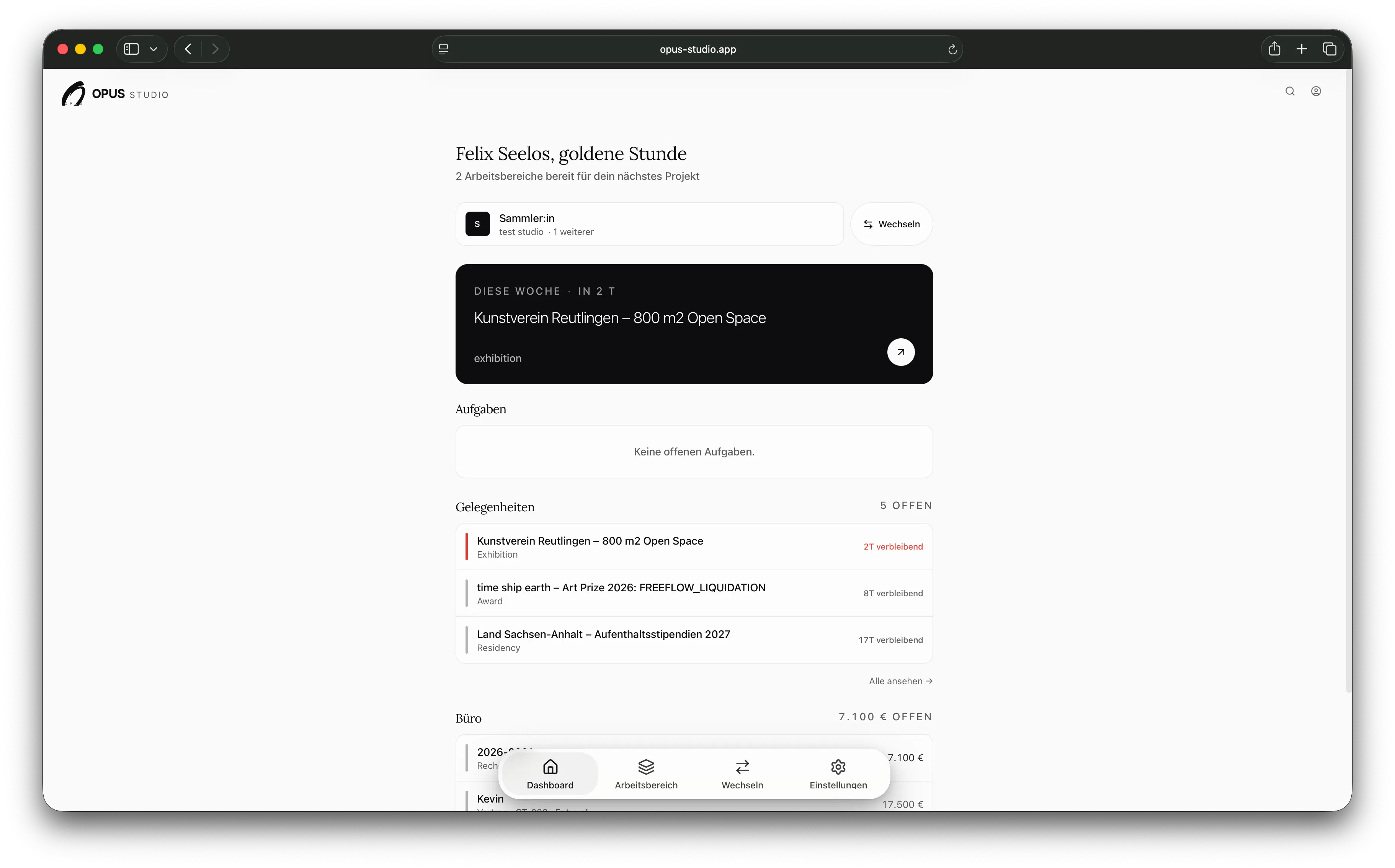 OPUS Studio management for artists gallery image