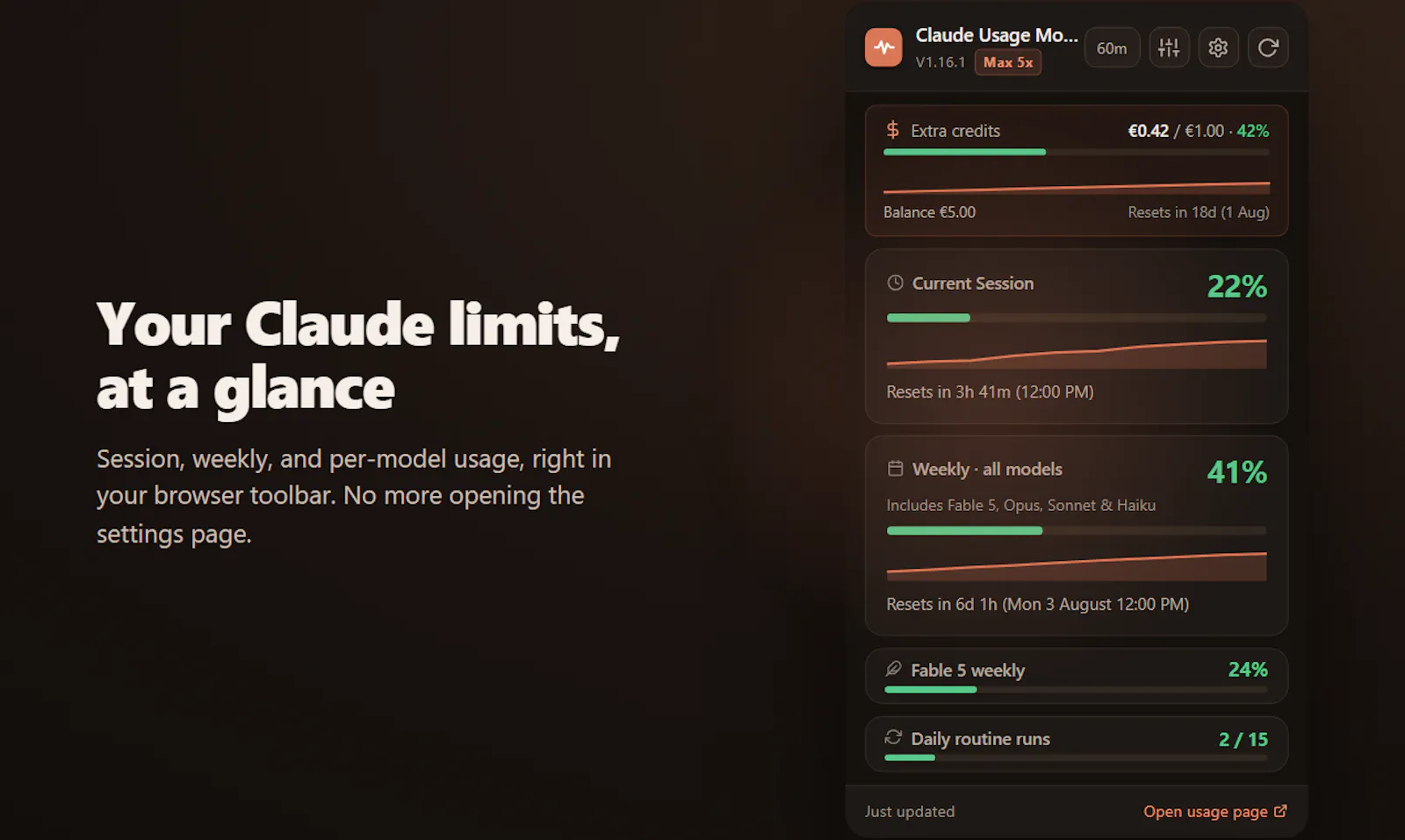 Claude Monitor screenshot 1