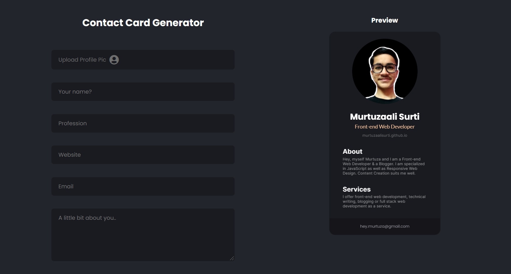 Contact Card Generator gallery image