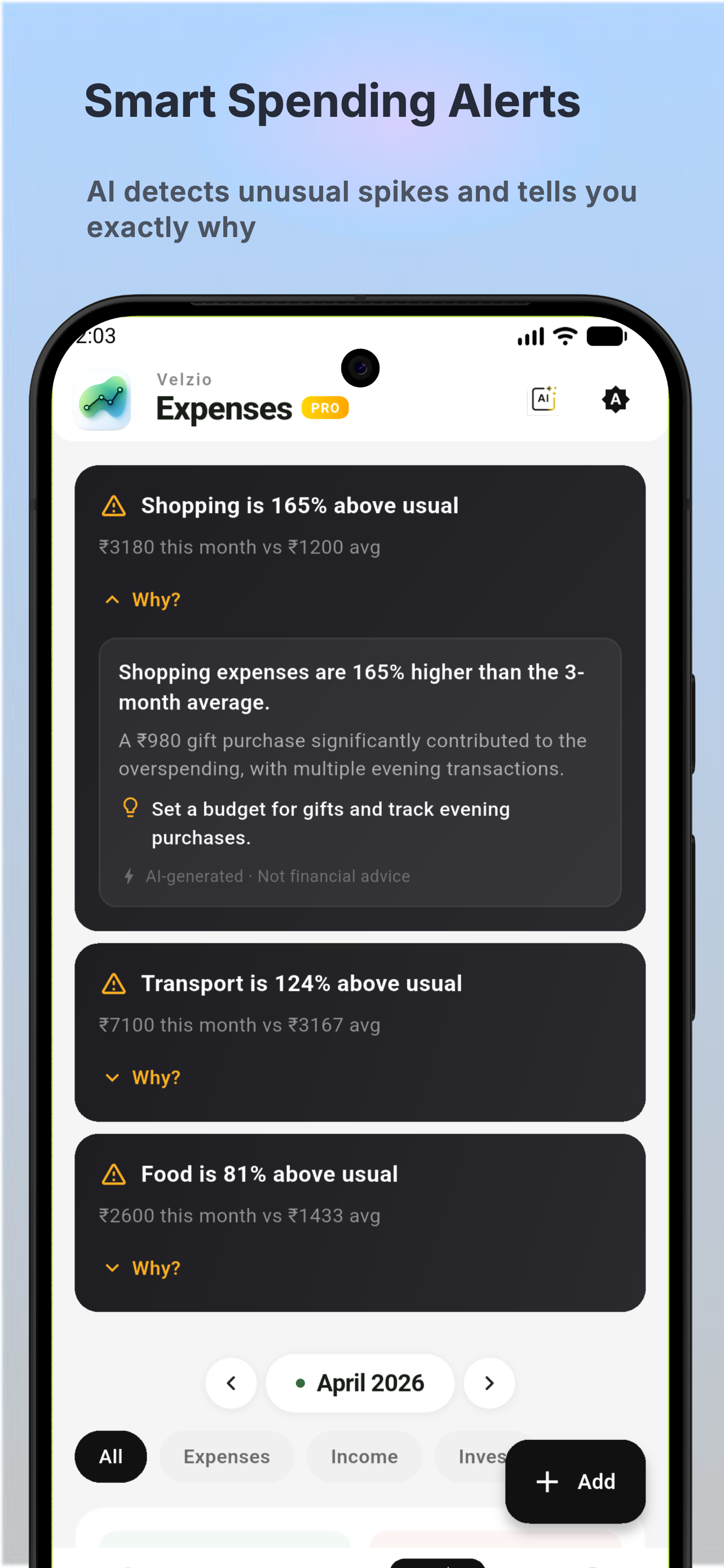 Velzio - AI Expense Tracker gallery image