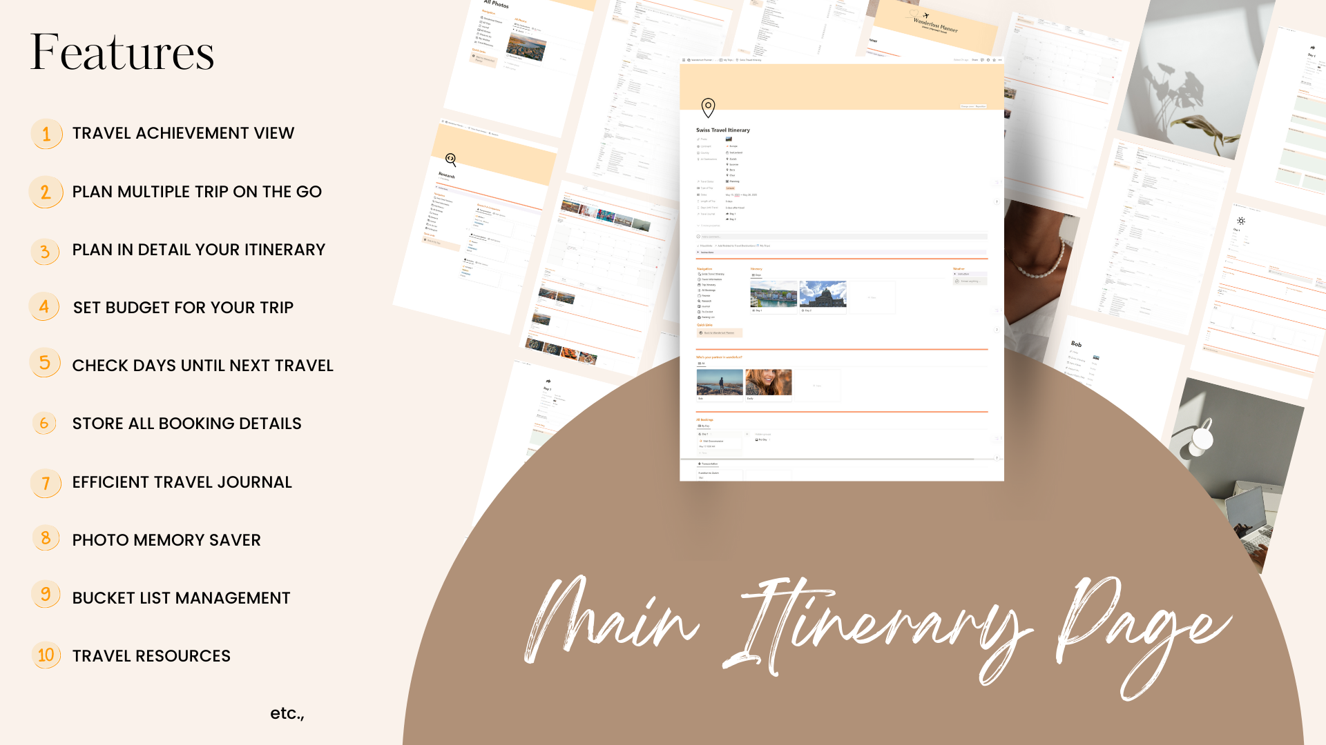 Média Planificateur de wanderlust: planificateur de voyage - Le modèle de planificateur de voyage ultime 2
