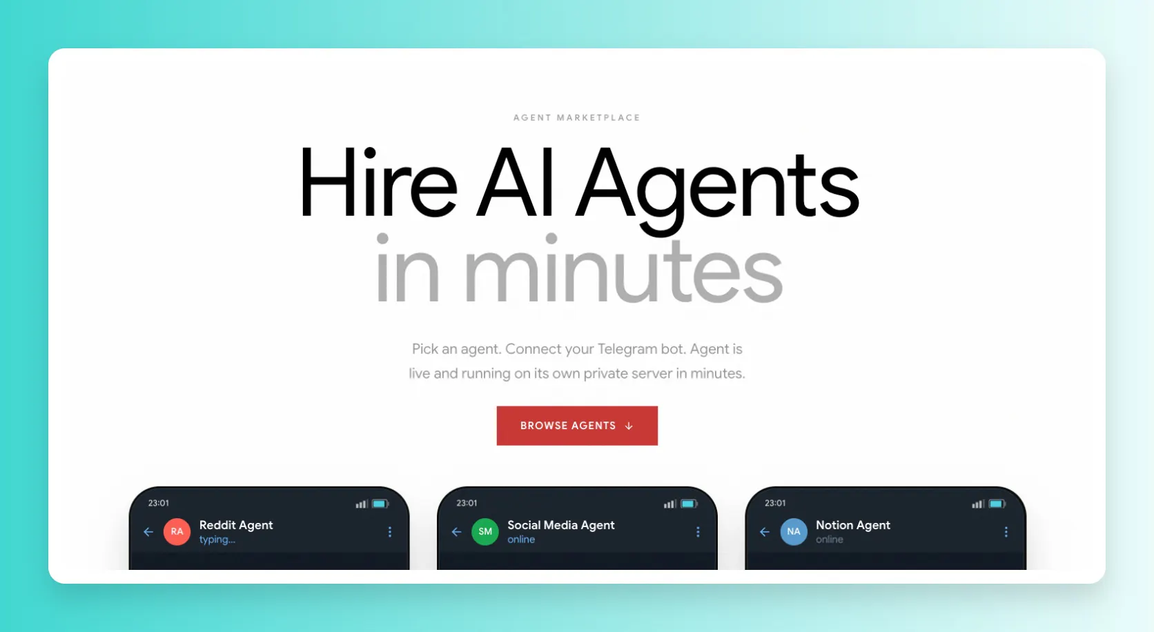 Personal AI Agent in minutes product banner