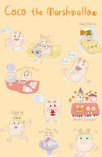 Coco the marshmallow stickers pack gallery image