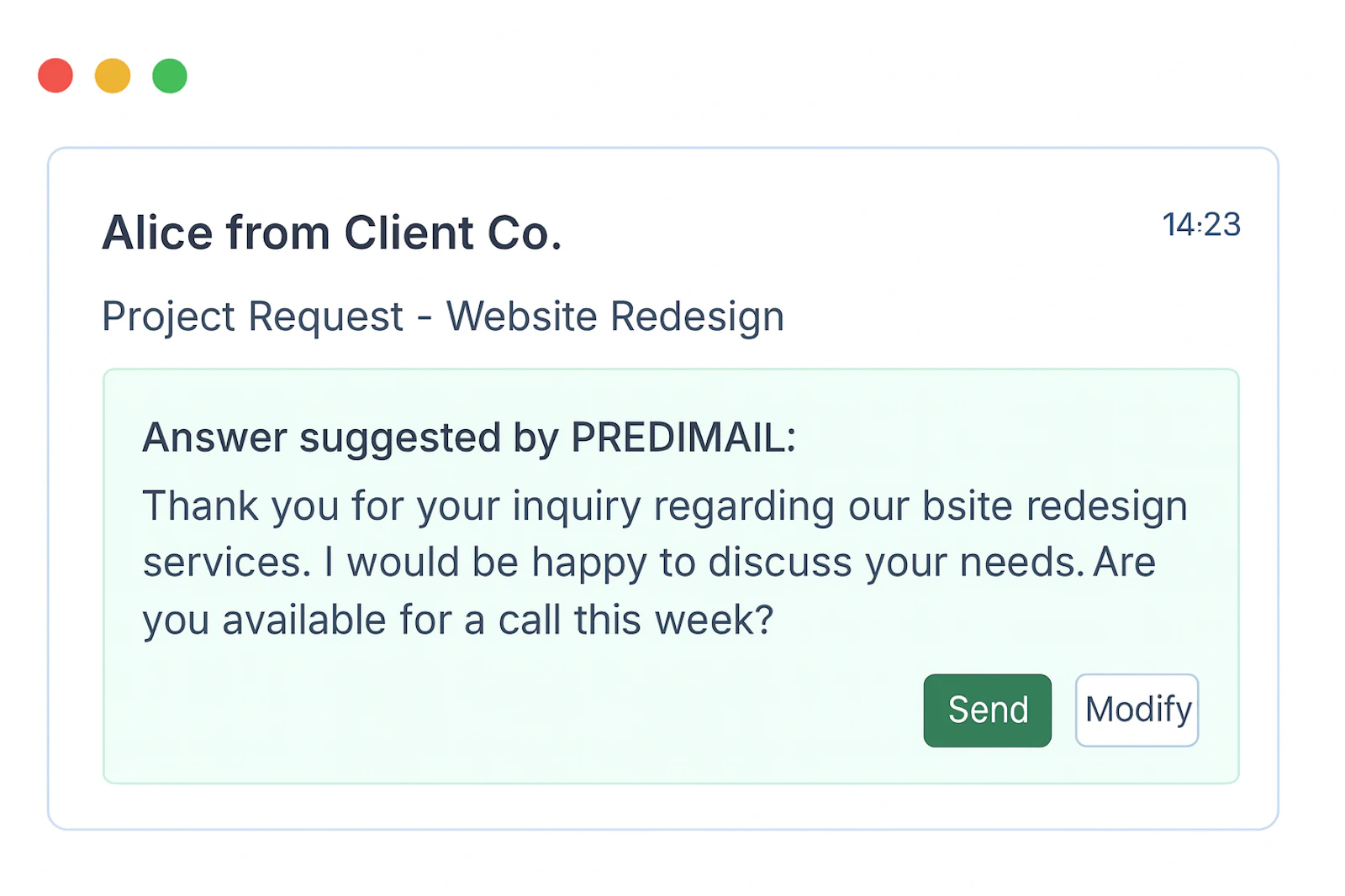 Predimail screenshot 2
