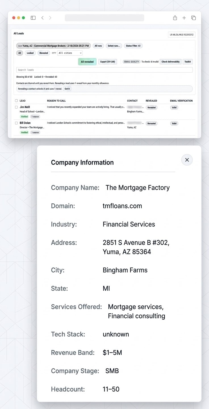 Prospect Engine - Screenshot 4 showing product features and functionality
