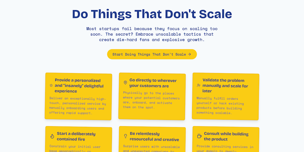 Do Things That Don't Scale