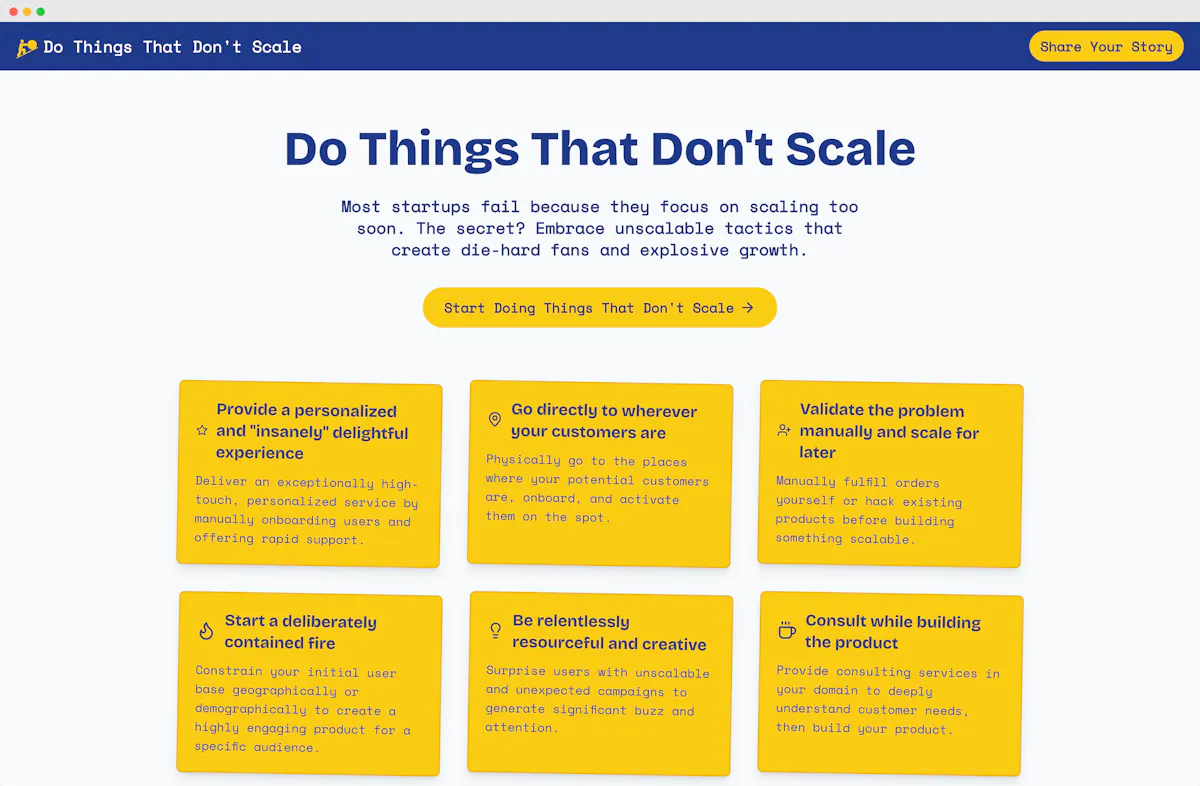 Do Things That Don't Scale