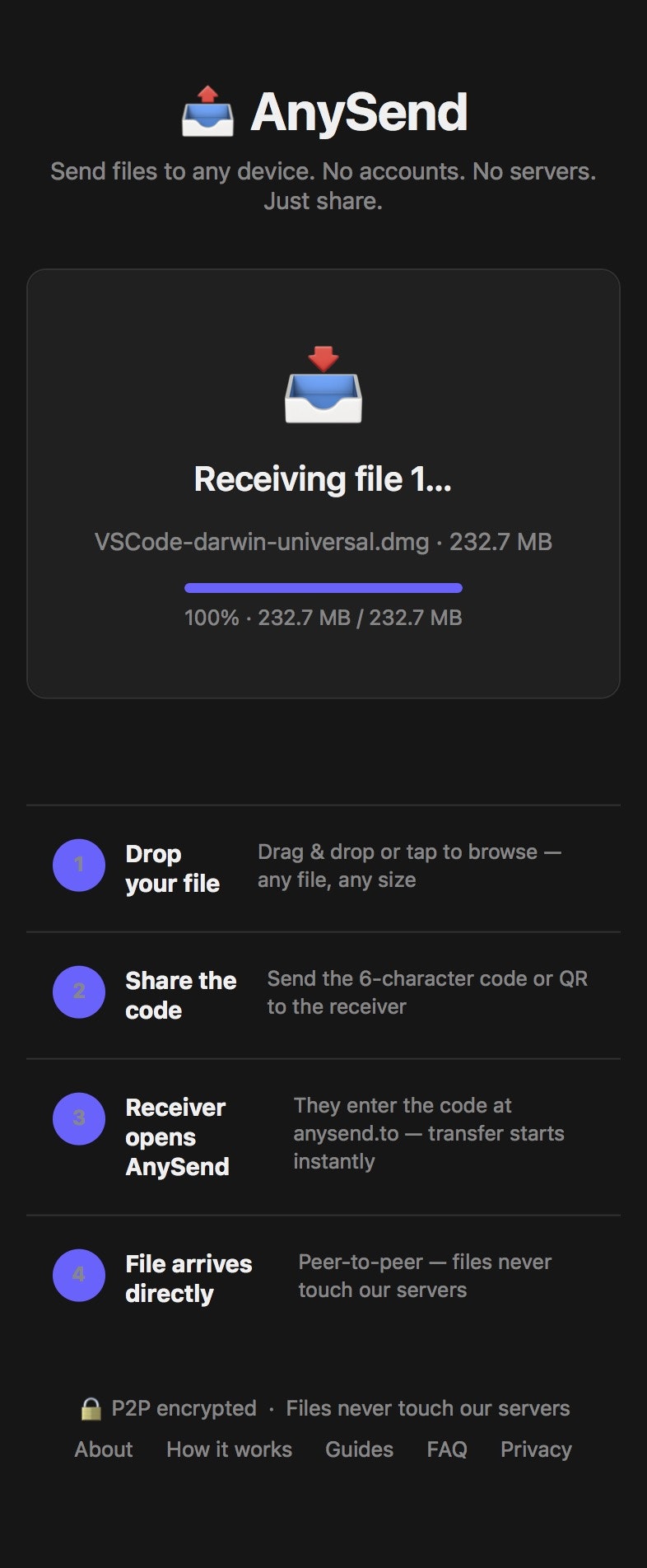 AnySend - AirDrop for Everyone  - Main product screenshot demonstrating key features and user interface