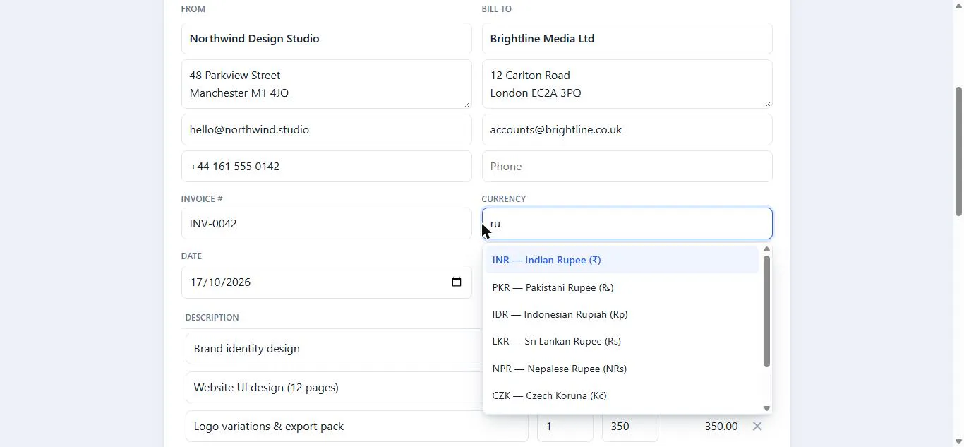 Free Invoice Generator gallery image