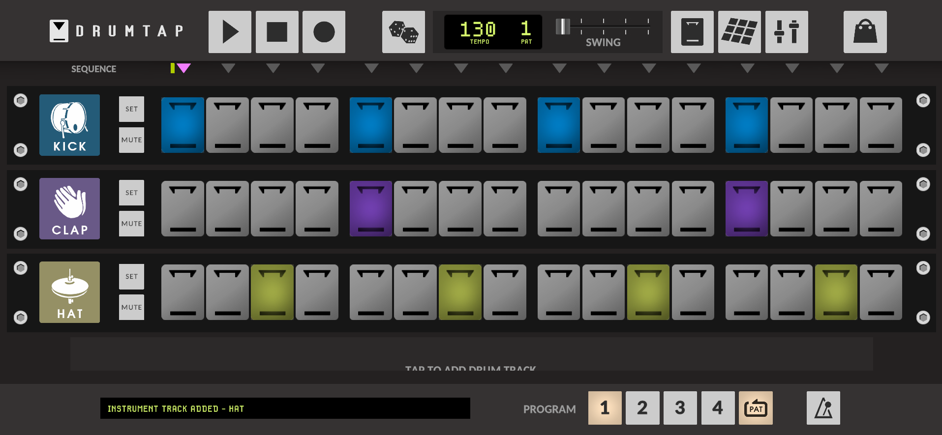 Drumtap - Main screenshot showing features and interface