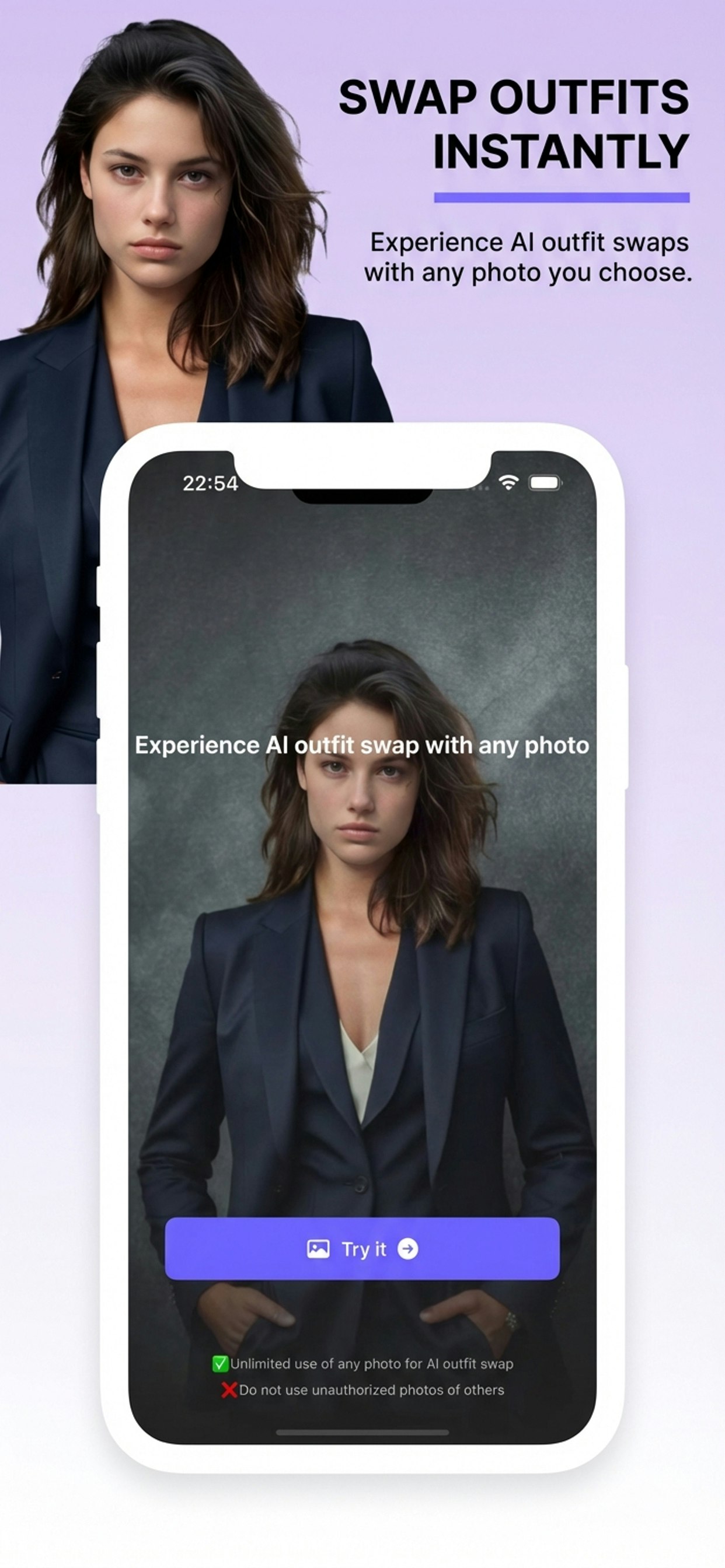 NovaMe AI: Selfie Photo Editor - Main product screenshot demonstrating key features and user interface