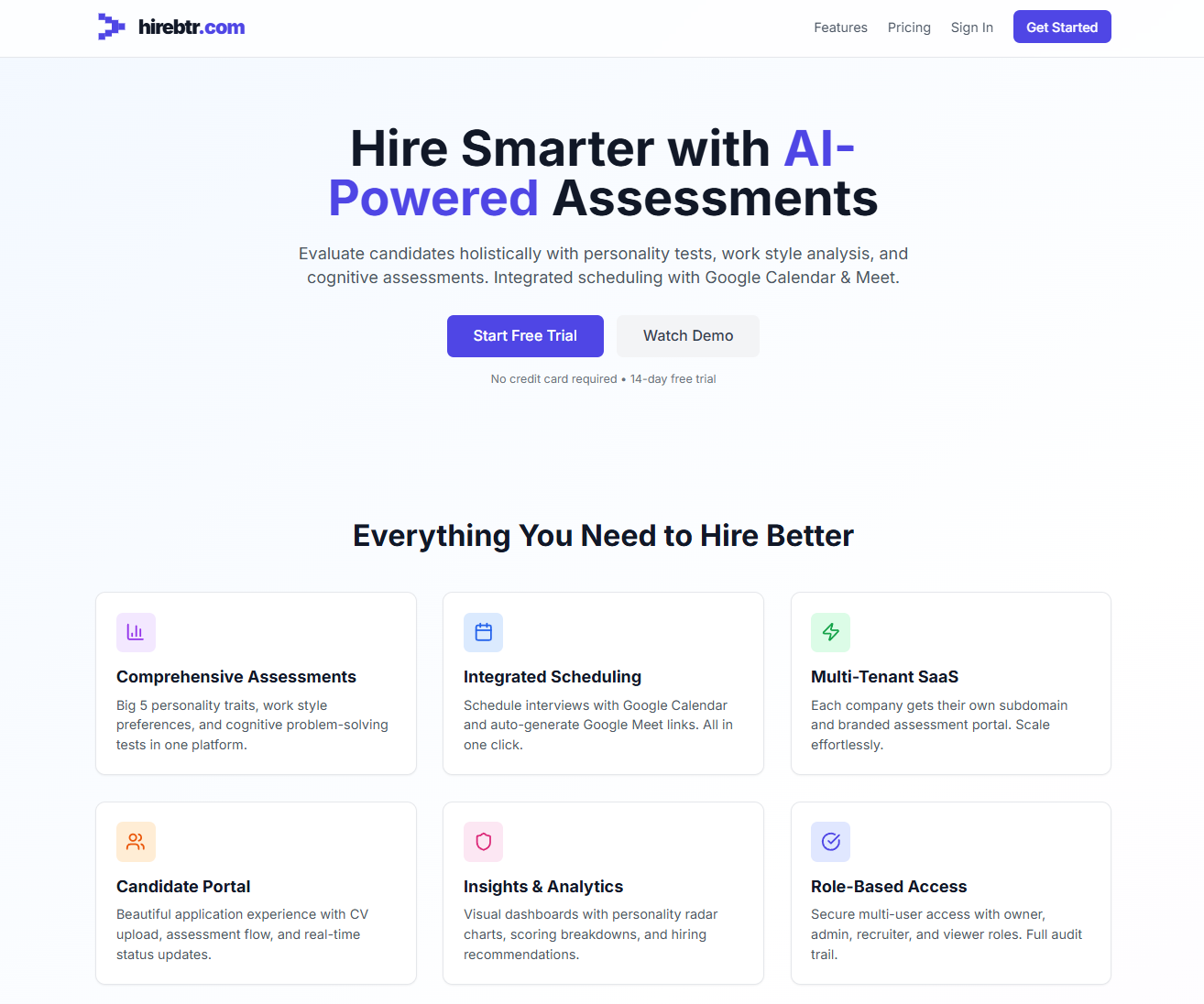 hirebtr.com - Main product screenshot demonstrating key features and user interface