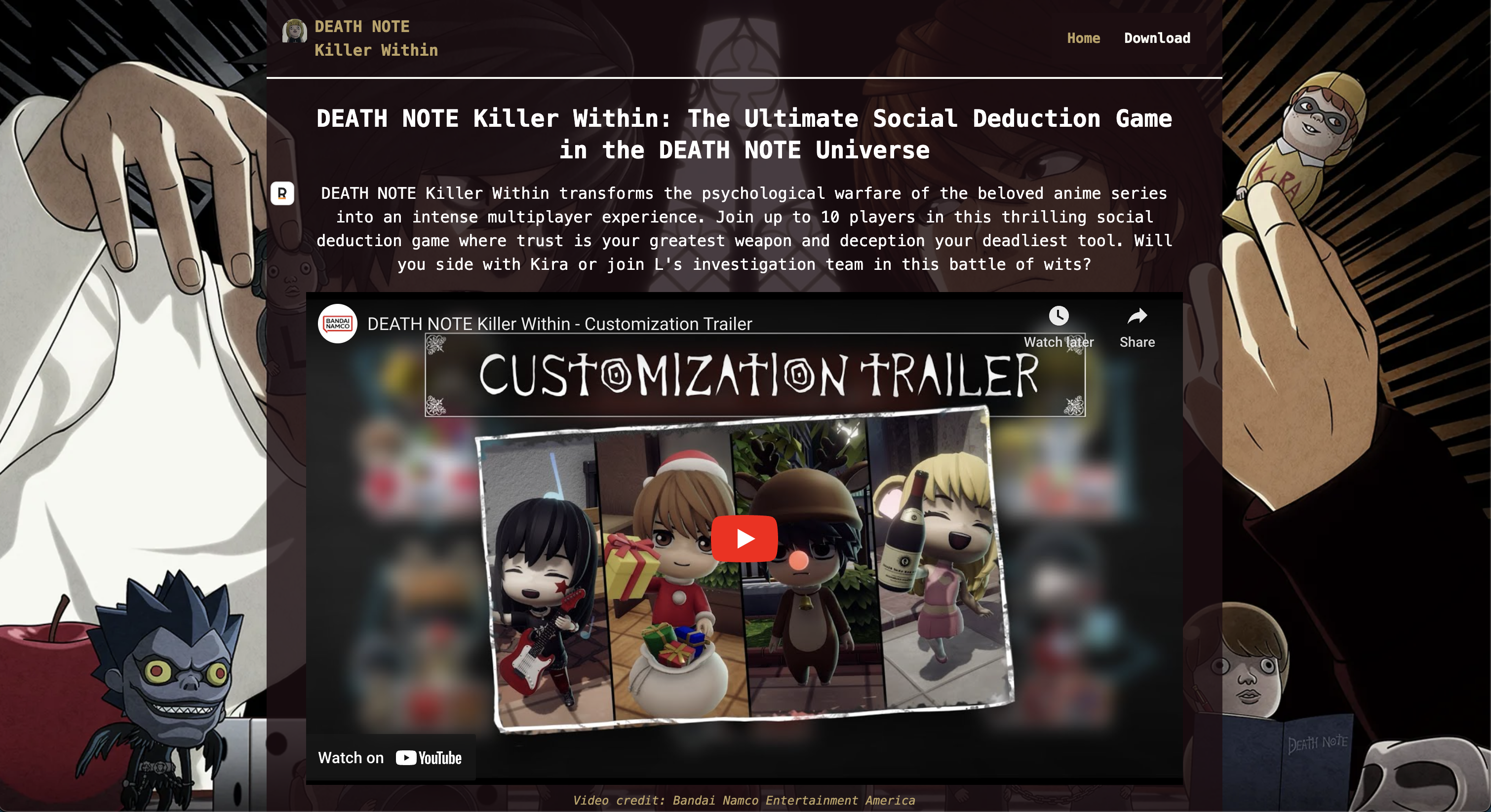 deathnotekillerwithin.org - Death Note Killer Inside: The Ultimate Social Dedution Game media 1