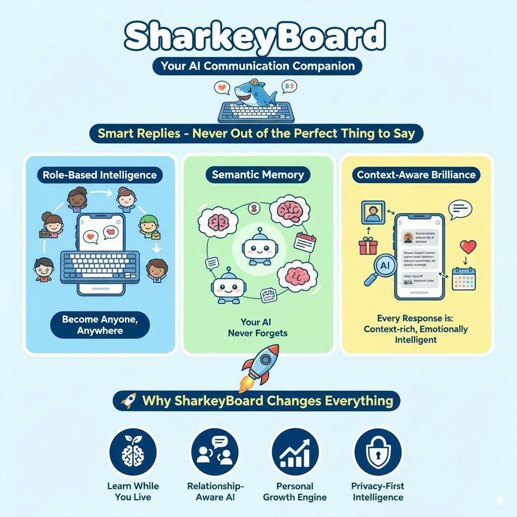SharkeyBoard - Keyboard, Android APP, AI assistant, Smart replies media 2