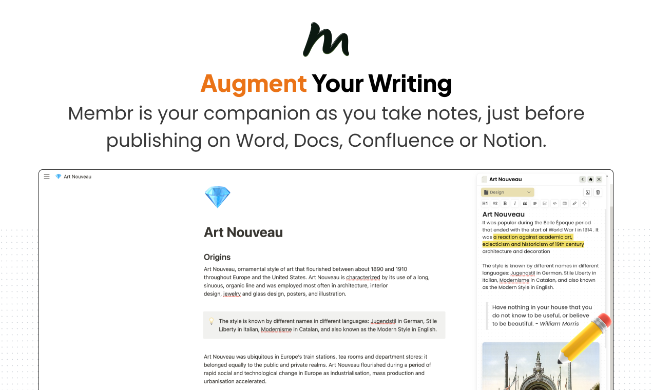 Notas Membr para Chrome - Take de notas de sobrealimentación en el navegador. media 5